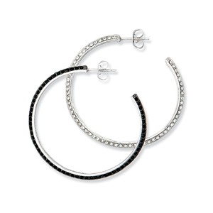 Black and White Reversible Large Hoop